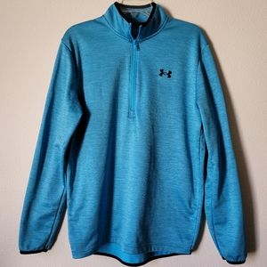 Under Armour Blue Fleece Lined Pullover Quarter Zip Running Long Sleeve
